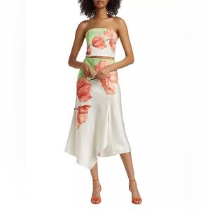 Alice + Olivia
Floral Satin Strapless Crop Top and skirt size 0